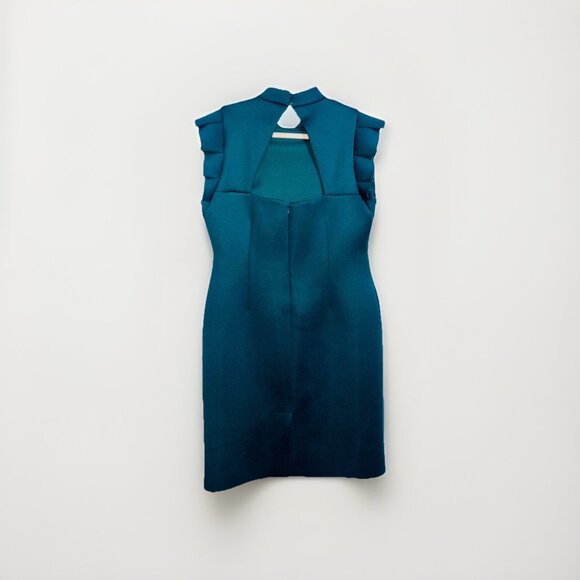 Eliza J Teal Green Sheath Dress w Peeka Boo Back Sz 14W Evening Office Elegant - Picture 4 of 6
